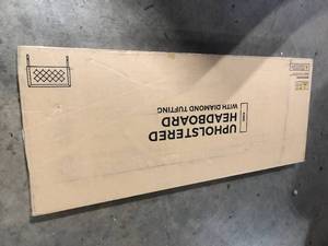 Brookside Ella Upholstered Cream King Headboard with Diamond Tufting Customer Returns See Pictures