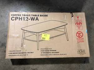 Copenhagen 42 in. Walnut Large Rectangle MDF Coffee Table with Shelf by OSP Home Furnishings   Customer Returns See Pictures