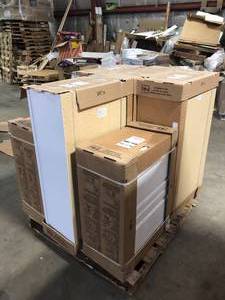 Pallet of Assorted Kitchen Cabinets  Various Models and Conditions Customer Returns See Pictures