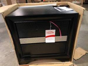 Miranda Black 2-Drawer Nightstand Tray   Customer Returns See Pictures