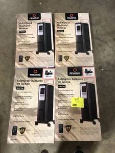 Lot of Pelonis 1,500-Watt Digital Electric Oil-Filled Radiant Portable Space Heater  Customer Returns See Pictures