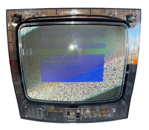 lot 3 image: RCA 13 Color TV SDTV See Through CLEAR Prison J13805CL RETRO GAMING W SOUND OP