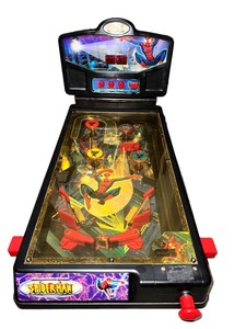 lot 56 image: Vintage Working 2001 Marvel 23 Ultimate Spiderman Table Top Pinball Machine
