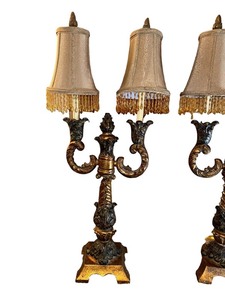 lot 70 image: Pair of Beautiful Ornate Vintage Table Lamps