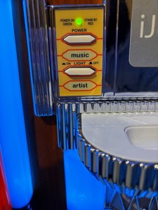 lot 80 image: Crosley Original iJuke Jukebox with Apple iPod Music Compatibility and Colorful Lights CR1701A