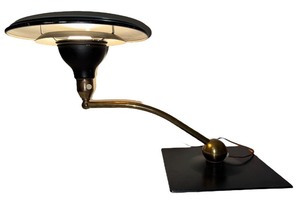 lot 131 image: Vintage M.G. Wheeler Adjustable Sight Light Lamp UFO Saucer Mid Century Modern