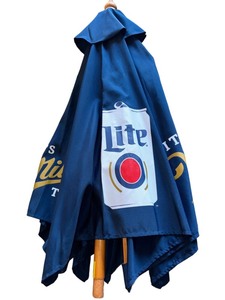lot 13 image: Miller Lite Beer Patio Bar Deck Cave Man Market 7 Umbrella New