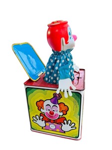 lot 149 image: Vintage Jack in the Music Box Clown Wind-Up Mattel 1976 Made in USA
