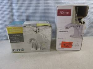 lot 166 image: (F-0) American Standard and Pfister Bathroom Faucets Both Brushed Nickel - Open Box