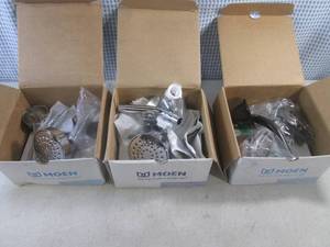 lot 171 image: (BSB) 3 Moen Shower Heads 2 Chrome 1 Oil Rubbed Bronze
