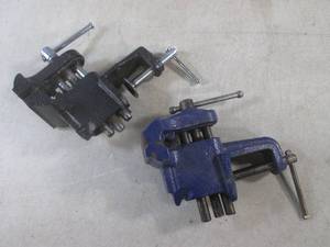 lot 185 image: (EC1) Wilton and Bessey Portable 3 Clamp-On Bench Vises