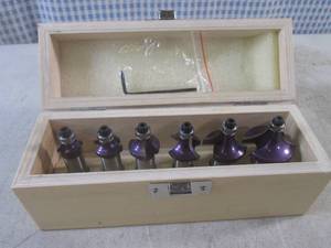 lot 192 image: (EC1) Grizzly 6pc Roundover Router Bit Set 12 Shank
