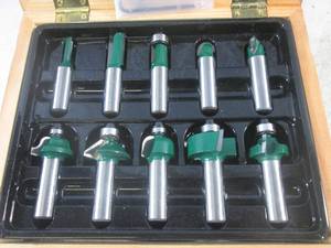 lot 193 image: (EC1) Woodcraft 10pc Router Bit Set