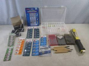 lot 207 image: (BSB) Assorted Batteries, Precision Screw Drivers, Stanley Sharp Shooter Staple Gun Etc