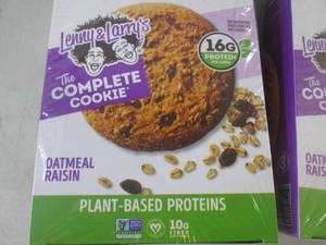lot 253 image: (B-1) 2 Boxes Lenny & Larrys Large Oatmeal Raisin Cookies 12 Per Box Past Date