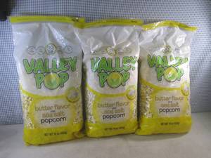 lot 264 image: (EC2) 3 Large Bags of Butter Flavored with Sea Salt Popcorn 16oz Bags Past Date