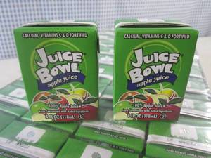 lot 268 image: (EC2) Case of 44 Juice Bowl Apple Juice Juice Boxes 4oz&nbspBest&nbspBy 04022023
