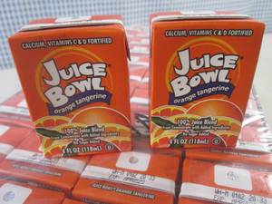 lot 270 image: (EC2) Case of 44 Juice Bowl Orange Tangerine Juice Boxes 4oz&nbspBest&nbspBy 04052023