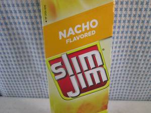 lot 277 image: (B-3) Box of 24 Slim Jim Nacho Flavored Smoked Snack Sticks Past Date
