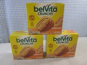 lot 279 image: (B-2) 3 Boxes Belvita Crunchy Golden Oat Beakfast Biscuits 5 Packs Per Box Past Date