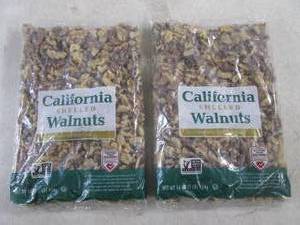 lot 301 image: (B-1) 2 Pounds of California Shelled Walnuts 2 - 1 Pound Bags Best by Aug 2024