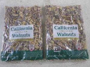 lot 302 image: (B-1) 2 Pounds of California Shelled Walnuts 2 - 1 Pound Bags Best by Aug 2024