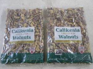 lot 304 image: (B-1) 2 Pounds of California Shelled Walnuts 2 - 1 Pound Bags Best by Aug 2024
