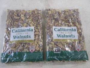 lot 305 image: (B-1) 2 Pounds of California Shelled Walnuts 2 - 1 Pound Bags Best by Aug 2024