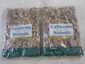 lot 308 image: (B-2) 2 Pounds of California Shelled Walnuts 2 - 1 Pound Bags Best by Aug 2024