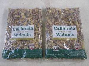 lot 309 image: (B-2) 2 Pounds of California Shelled Walnuts 2 - 1 Pound Bags Best by Aug 2024