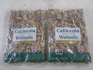 lot 310 image: (B-3) 2 Pounds of California Shelled Walnuts 2 - 1 Pound Bags Best by Aug 2024