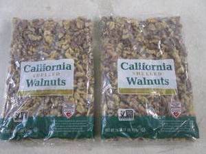 lot 311 image: (B-3) 2 Pounds of California Shelled Walnuts 2 - 1 Pound Bags Best by Aug 2024