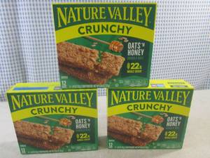 lot 324 image: (B-1) 3 Boxes of Nature Valley Crunchy Oats N Honey Granola Bars Best by May 2024