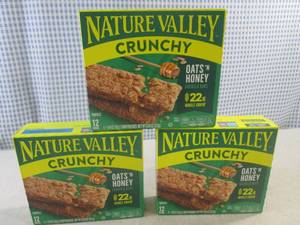 lot 325 image: (B-1) 3 Boxes of Nature Valley Crunchy Oats N Honey Granola Bars Best by May 2024