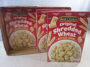 lot 329 image: (C-2) 8 Boxes of Shredded Wheat Bite Size Cereal 16.4oz Past Date