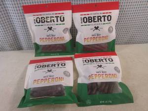 lot 332 image: (B-1) 4 Bags 100% Beef Pepperoni Snack Sticks Best by Jan 2024