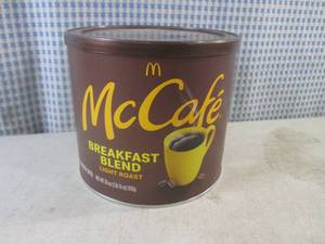lot 338 image: (B-3) Can of McCafe Breakfast Blend Light Roast Ground Coffee 30oz Past Date