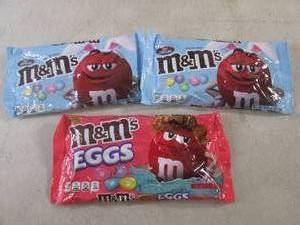 lot 352 image: (B-3) 3 Bags of M&ampMs 2 Milk Chocolate 1 Peanut Butter Eggs Past Date