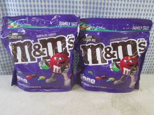 lot 373 image: (B-3) 2 Family Size Bags Dark Chocolate M&ampMs Best by Jan 2024