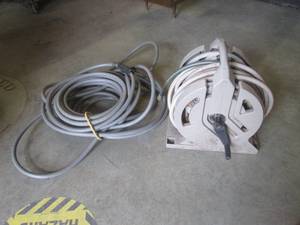 lot 407 image: (A-4) Garden Hose Reel with Hose and Other Garden Hose