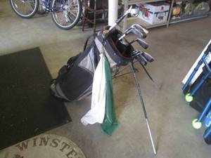 lot 13 image: (BSB) Affinity Golf Bag with Assorted Golf Clubs and Accessories