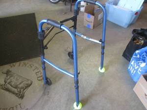 lot 26 image: (EW7) MedLine Aluminum Folding Wheeled Walker