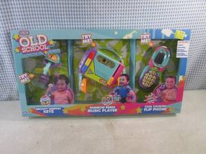 lot 35 image: (EW3) Little Tikes Old School Toy Value Pack Keys, Music Player and Flip Phone