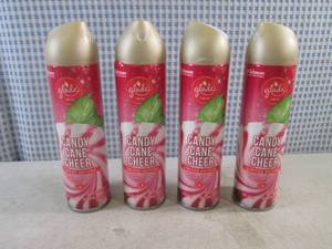 lot 38 image: (BSB) 4 Cans Glade Candy Cane Cheer Air Freshener Spray 8oz