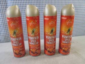 lot 44 image: (BSB) 4 Cans Glade Pumpkin Spice Things Up Air Freshener Spray 8oz