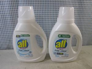 lot 60 image: (CS) 2 Bottles All with Stainlifters Free Clear Laundry Detergent 36oz