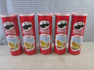 lot 77 image: (B-2) 5 Pringles Original Lightly Salted Potoato Chips Best by Feb 2025