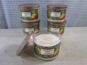 lot 103 image: (BSB) 5 Beloved Cashmere Wood & Sage Vegan Scented Candles Double Wick