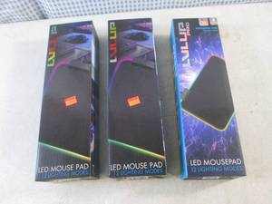 lot 108 image: (CSB) 3 LED Mouse Pads with 12 Lighting Modes