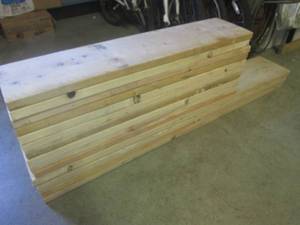 lot 125 image: (EW1) 2 x 12 Pine Lumber - 4 at 6 Ft Long and 10 at 4 Ft Long - Some Have Staples or Screws